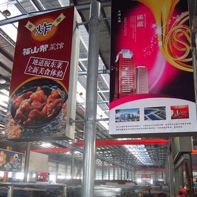 Lamppost street advertising outdoor aluminum sign light box