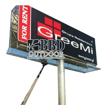 Steel pretty nice unipole highway vertical large size billboard frame stand