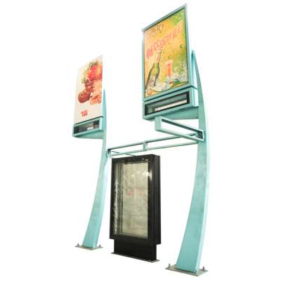 Double sided aluminium frame led outdoor arc column display advertising light box